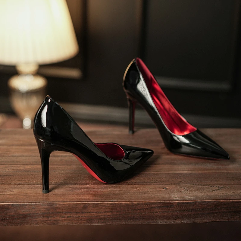 YOU XIAN MEI/悠闲美9000F尖头红底鞋细跟高级感女法式婚宴气质