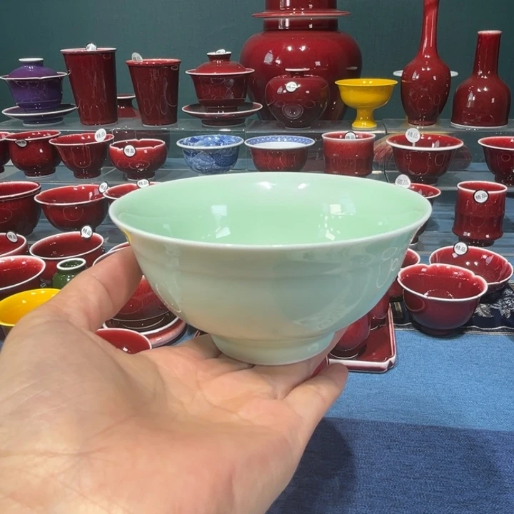 景德镇浅行窑青绿状元碗
