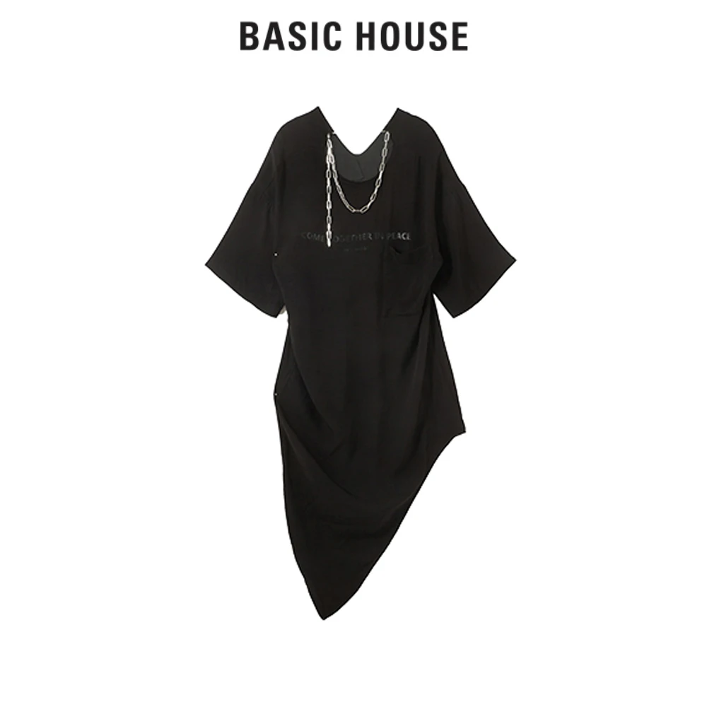 Basic House/百家好时尚设计感女士连衣裙 BJ2025-HVOP320HBK