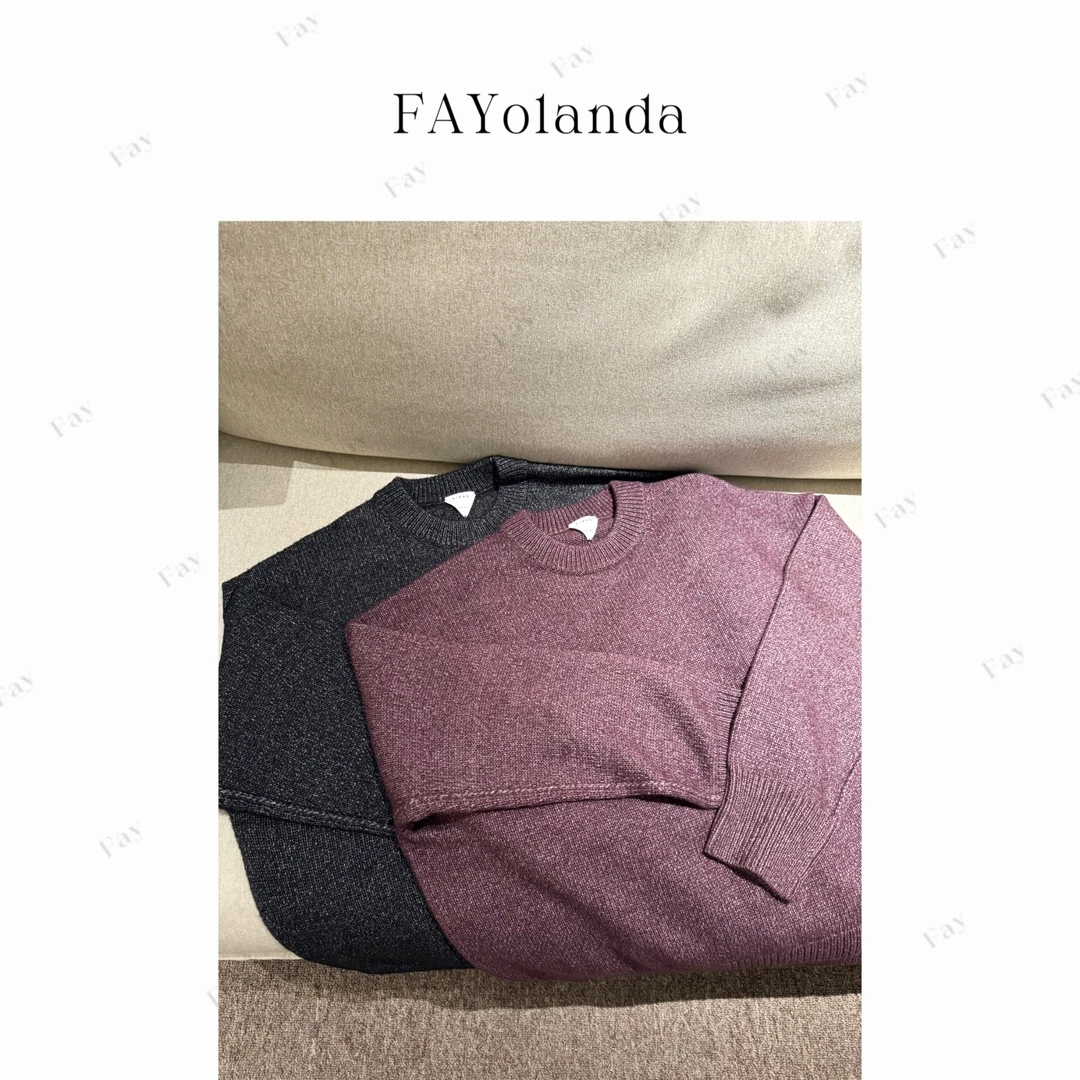 FAY | 复古宽松混色圆领针织衫（1H03620）
