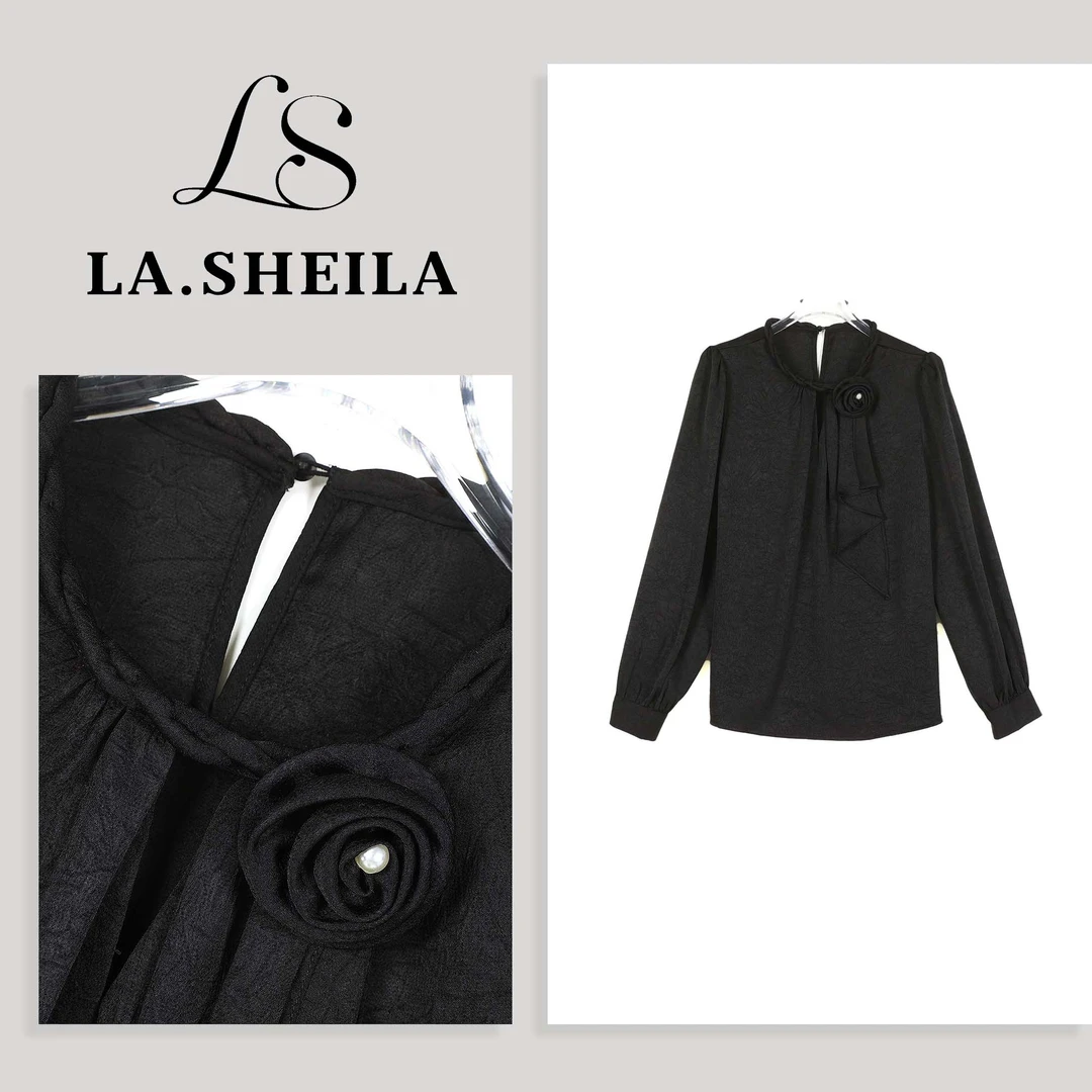 LA.Sheila玫瑰花朵浮雕花衬衫253-CS/0903-1187
