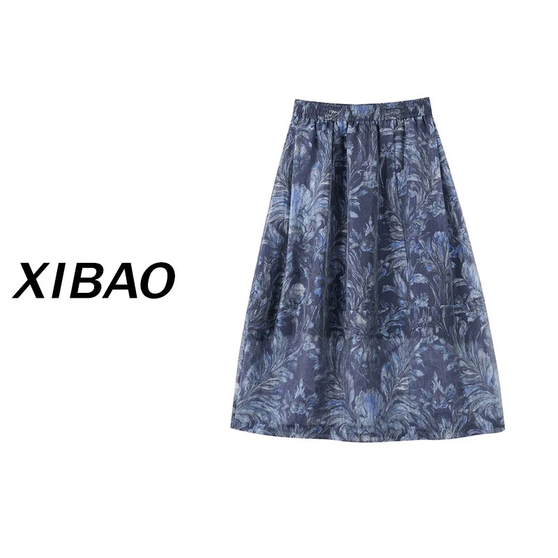 【天丝亚麻】松紧腰超细薄垂感花苞裙