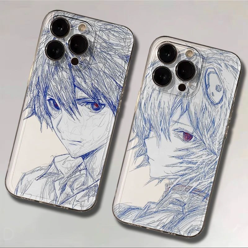 线稿渚薰绫波丽适用iphone16苹果15手机壳小米OPPO华为VIVO荣耀