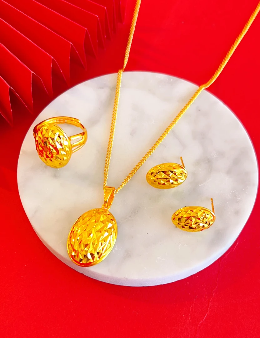 铜合金项链  608 项链 耳环 戒指 三件套