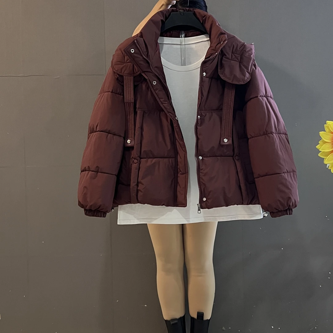 秋冬新款韩版连帽宽松显瘦短款加厚棉服