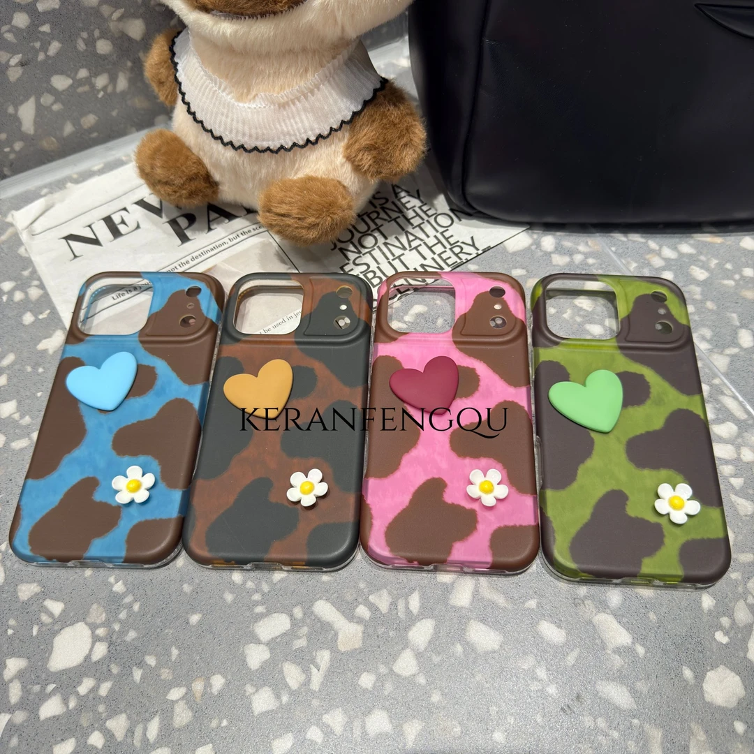 时髦小众简约奶牛纹适用苹果17Pro/16潮牌/15多型号防摔手机壳