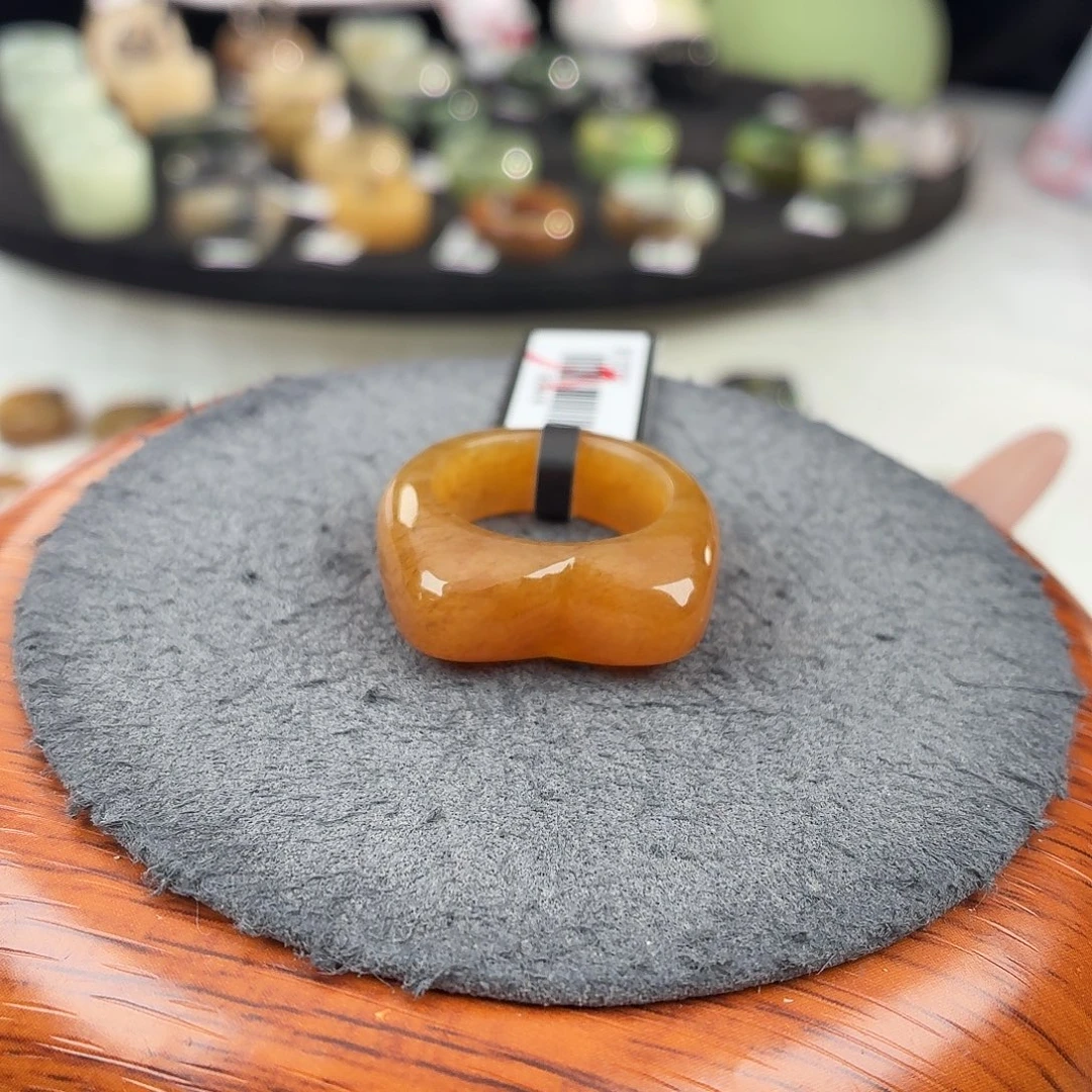 和田玉未镶嵌戒指b72糖猫耳17.2