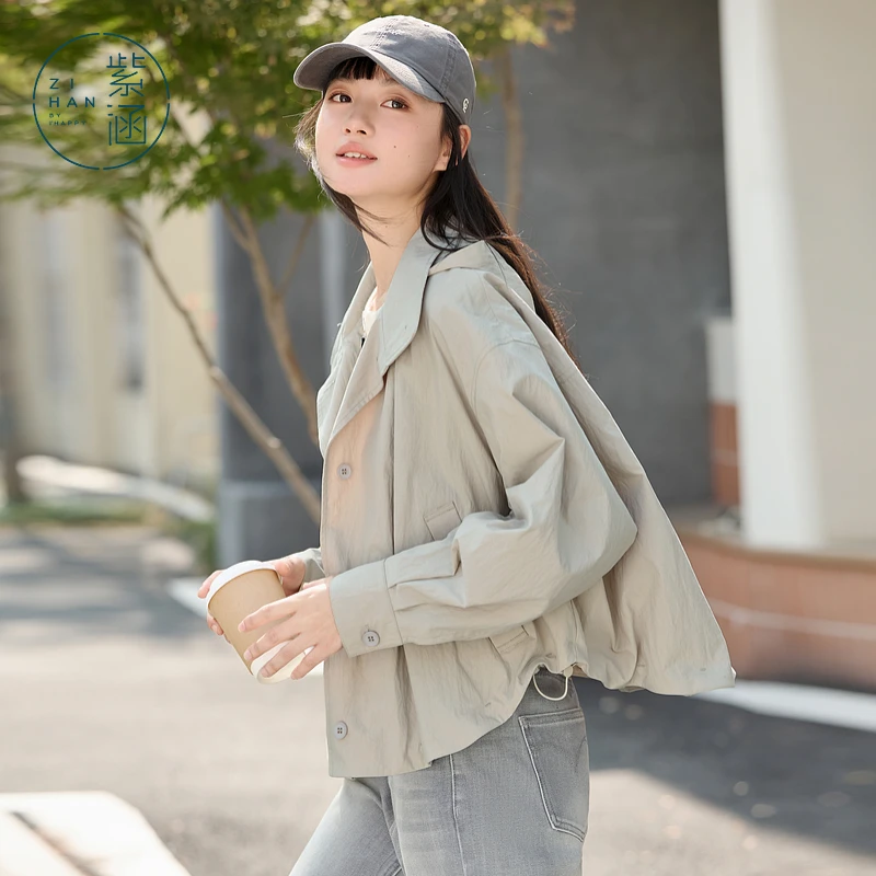 【商场同款新品】紫涵短款连帽户外风衣外套女2025年春Z5Z02JS544