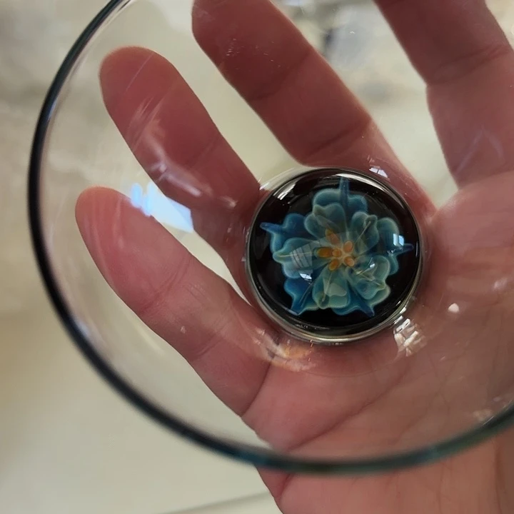 高硼硅玻璃无盖款蓝花语郎杯