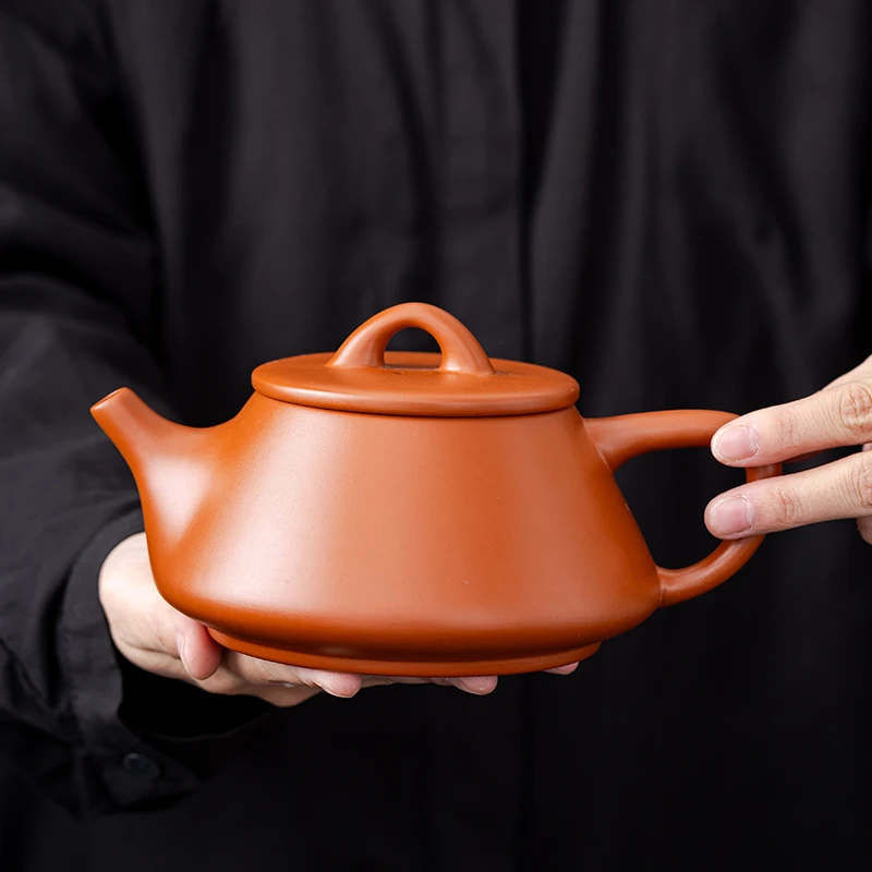 朱泥子冶石瓢凤鸣壶-480毫升