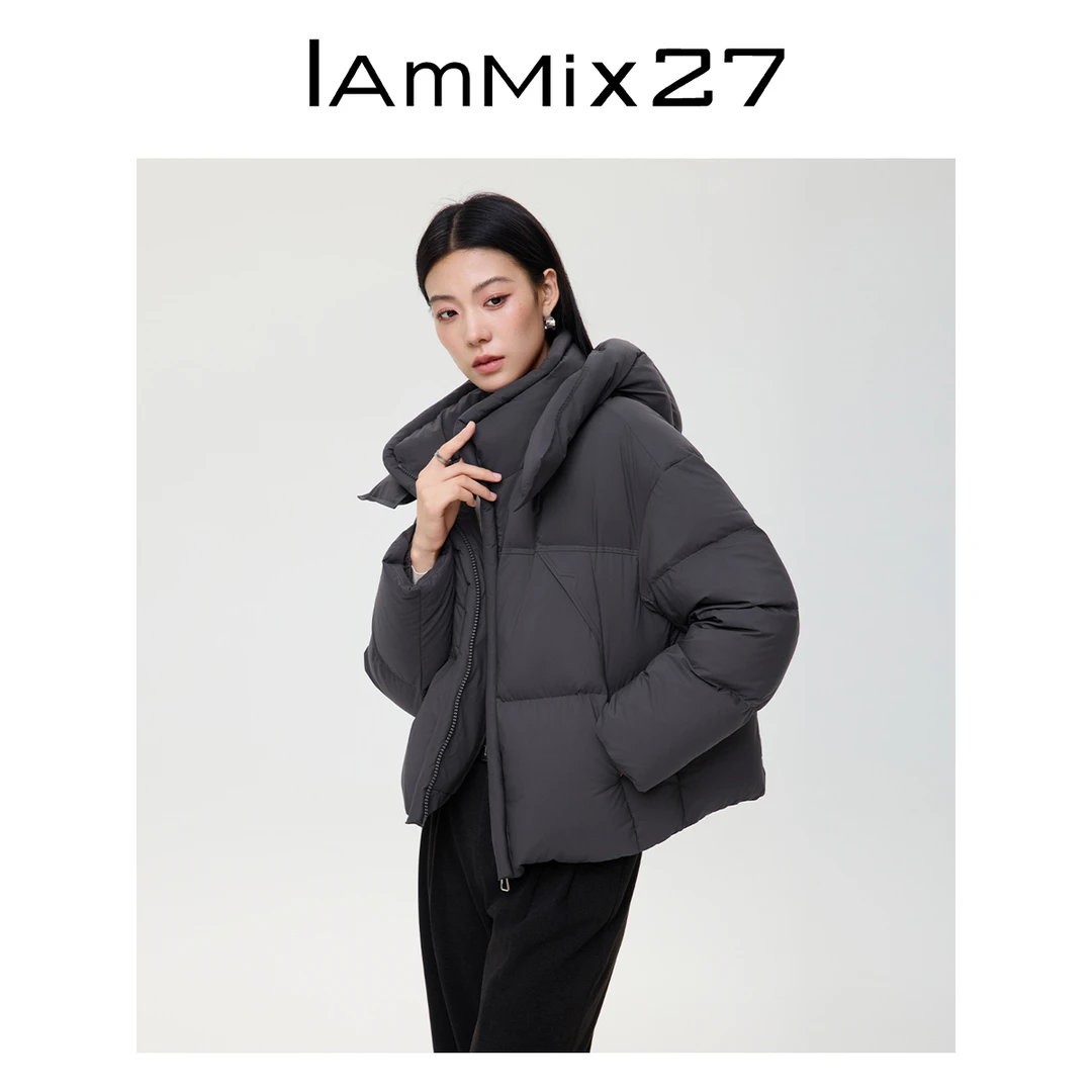 Iamx27冬季短款加厚保暖休闲连帽Z5D0007