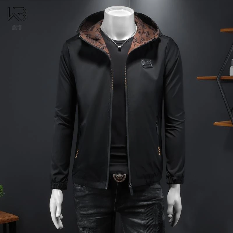 彪博欧洲站男士春秋季夹克衫外套青年连帽男装薄款衣服潮流长袖男
