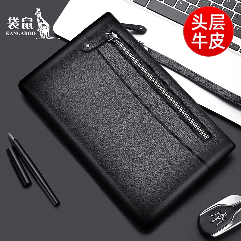 德国手包男士真皮手拿包2025新款男包头层牛皮包信封包商务手抓包