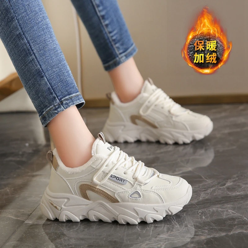 【啄木鸟】专业女款跑步鞋I真皮老爹鞋女鞋春款码休闲运动跑步鞋学