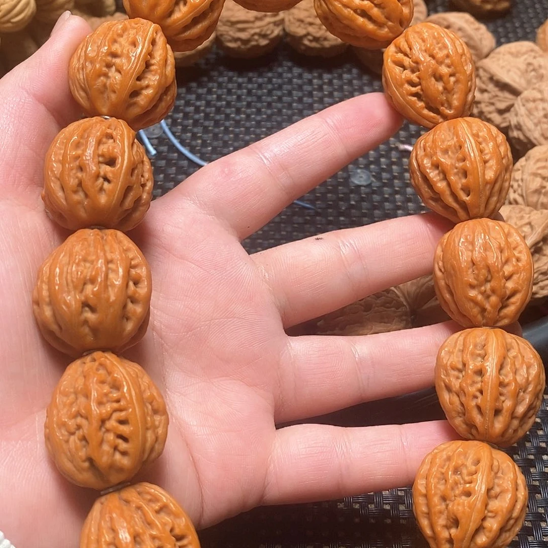 文玩核桃手串粗筋八棱大枣手持