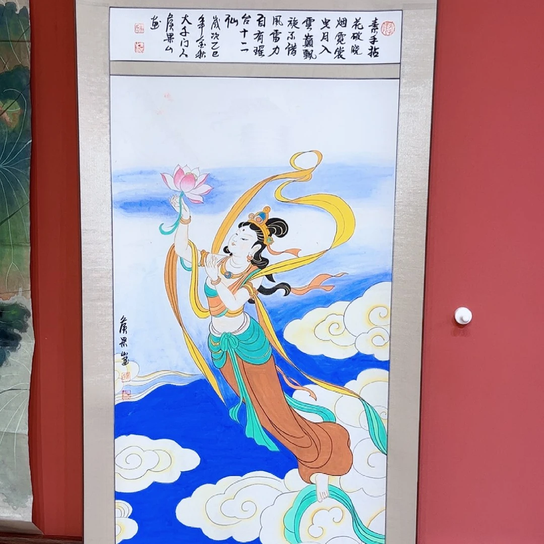 国画侯果山老师亲笔手绘作品朵