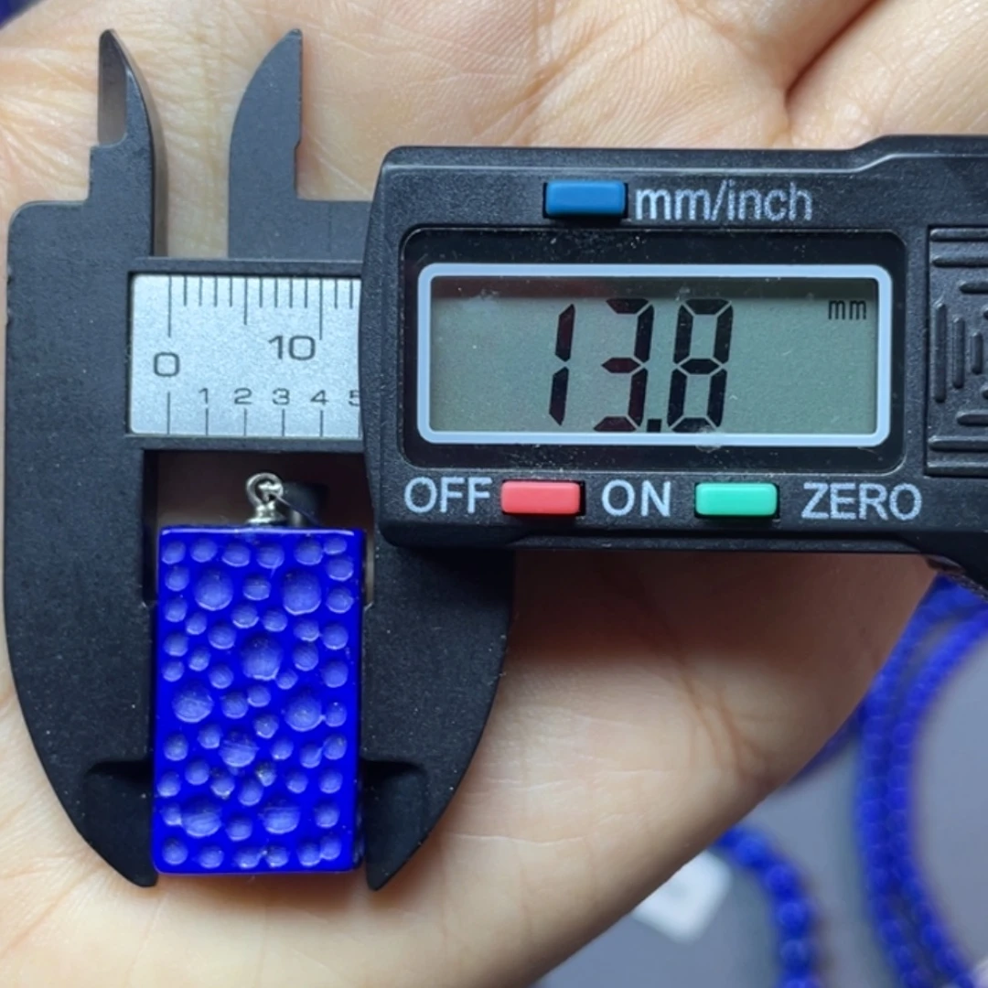 青金石银S925镶嵌13×22mm陨石坑吊坠