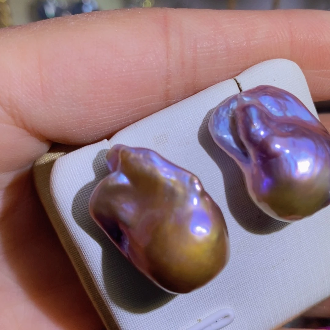 银S925镶嵌珍珠淡水珍珠月*