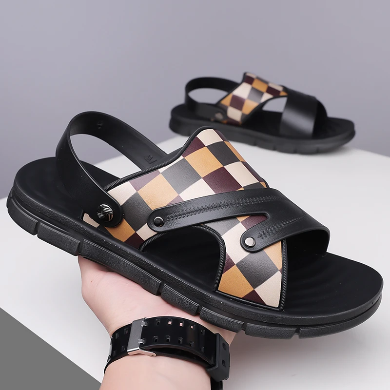 爆款男士夏季软底时尚休闲夏天沙滩凉鞋男款中老年外穿耐磨SHXI