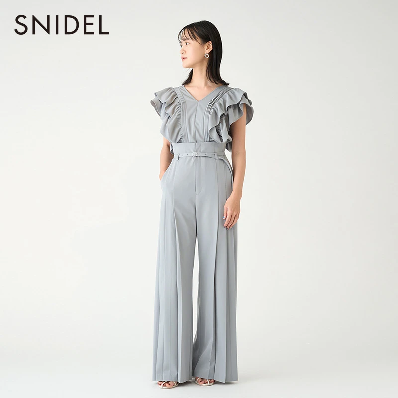 SNIDELV领荷叶边无袖系带两穿衬衫SWFB231134