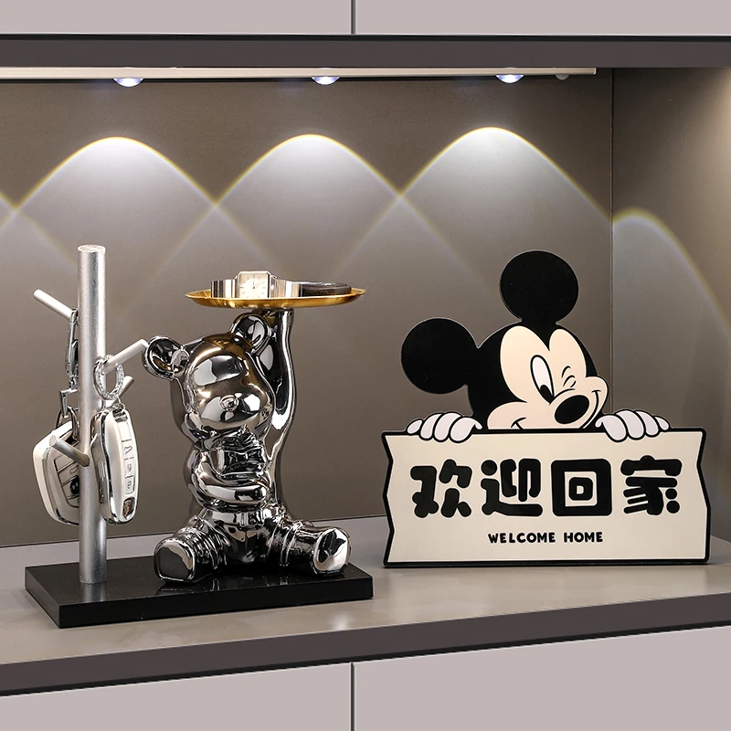 暴力熊入户钥匙收纳玄关摆件欢迎回家鞋柜置物架客厅电视柜装饰品