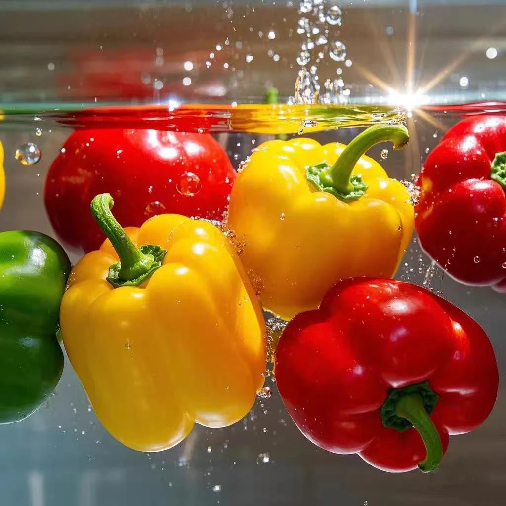 J山东新鲜现摘水果彩椒五彩椒生吃不辣红黄圆椒灯笼椒