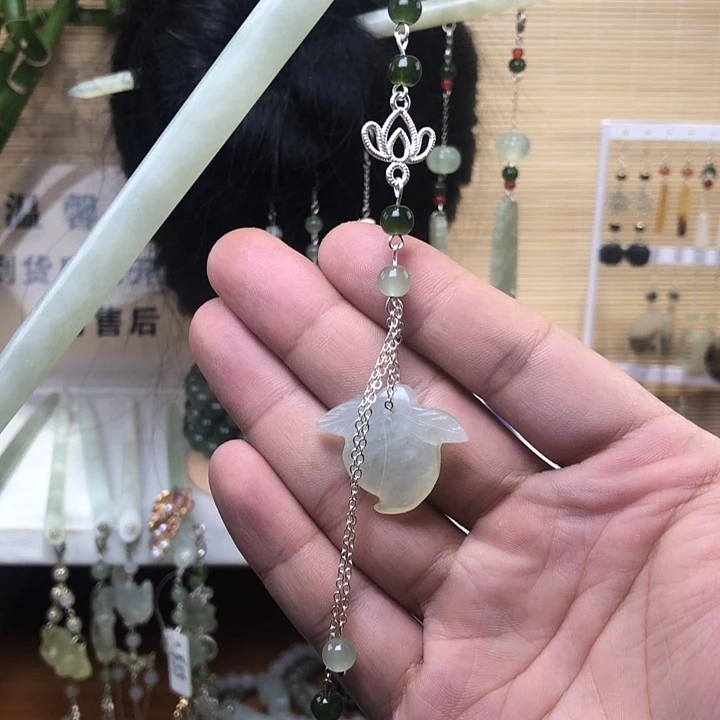 蛇纹石玉未镶嵌发簪