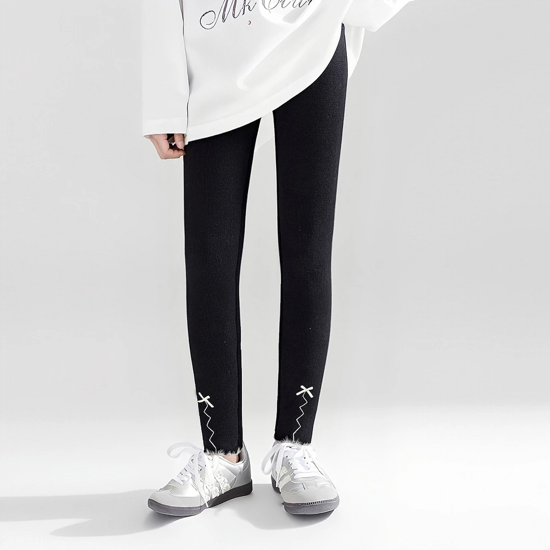 笛莎女童裤子秋冬新款儿童外穿修身休闲加绒打底裤-73255A414