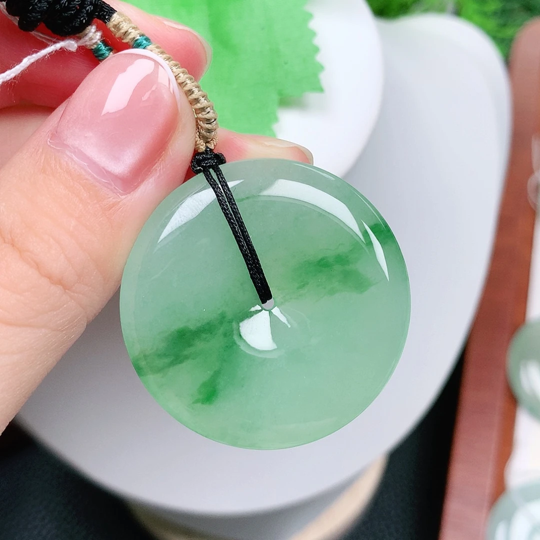 翡翠未镶嵌颈饰平安35-5.5