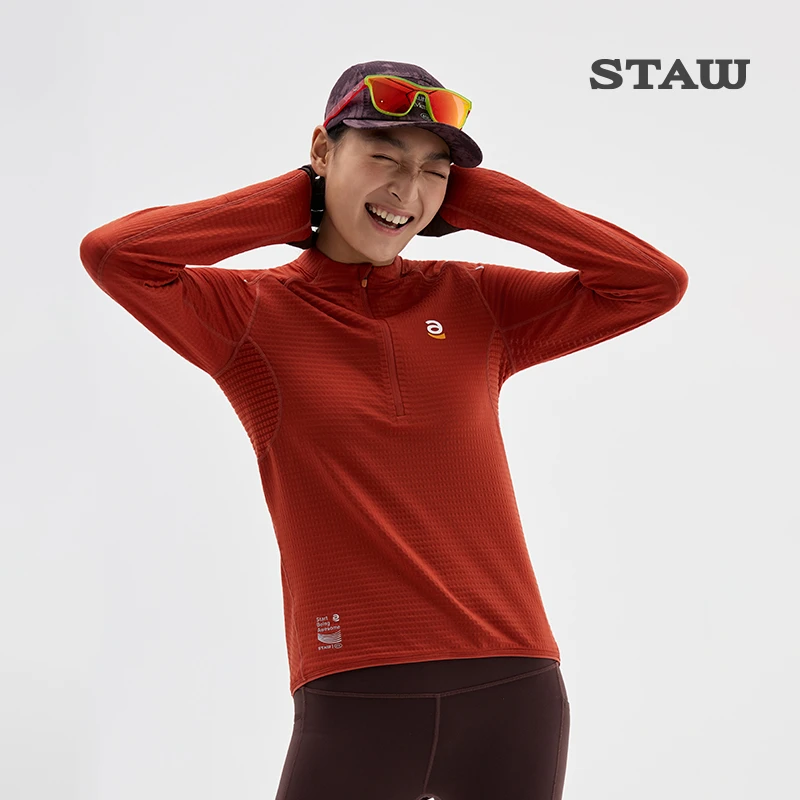 STAW世拓10度2.0加绒跑步长袖T恤男抗菌运动马拉松训练吸湿速干衣