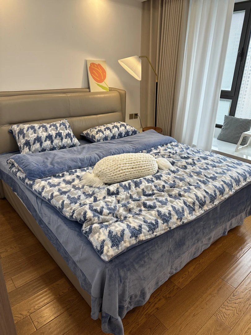 简约牛奶绒极简风宝宝绒四件套被套床罩加绒学生双面绒宿舍4件套