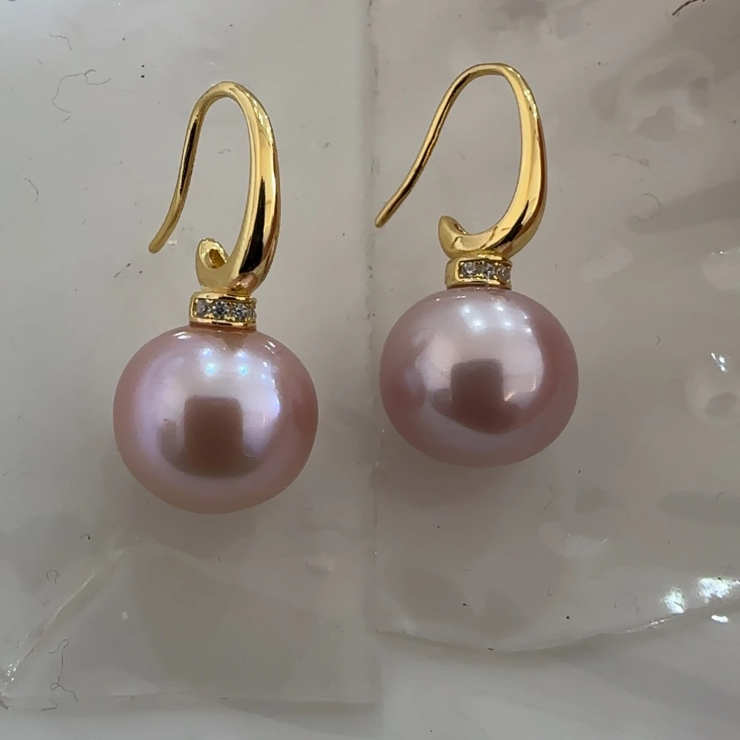 银S925镶嵌淡水珍珠耳饰