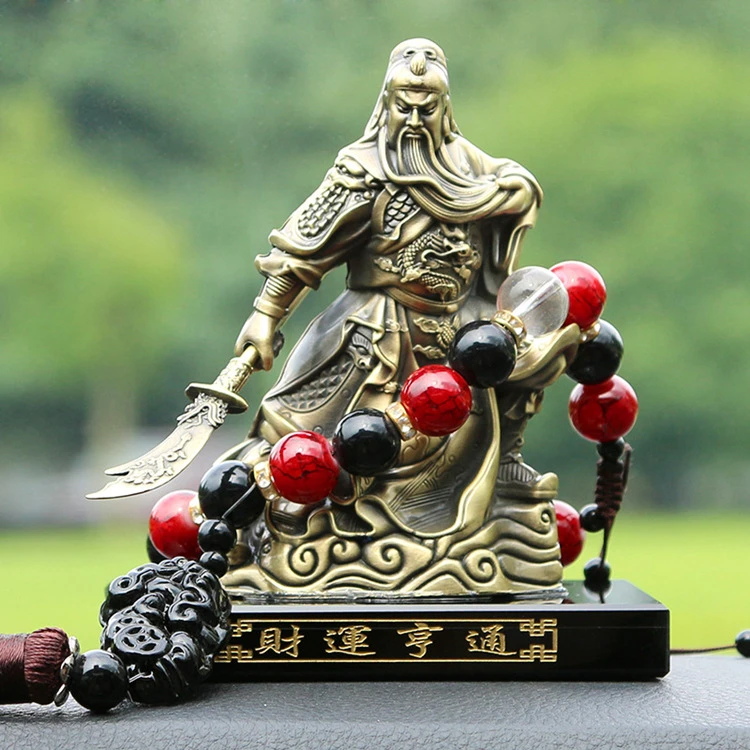 合金汽车摆件合金关公香水座车载香水摆件武财神关二爷平安内饰品