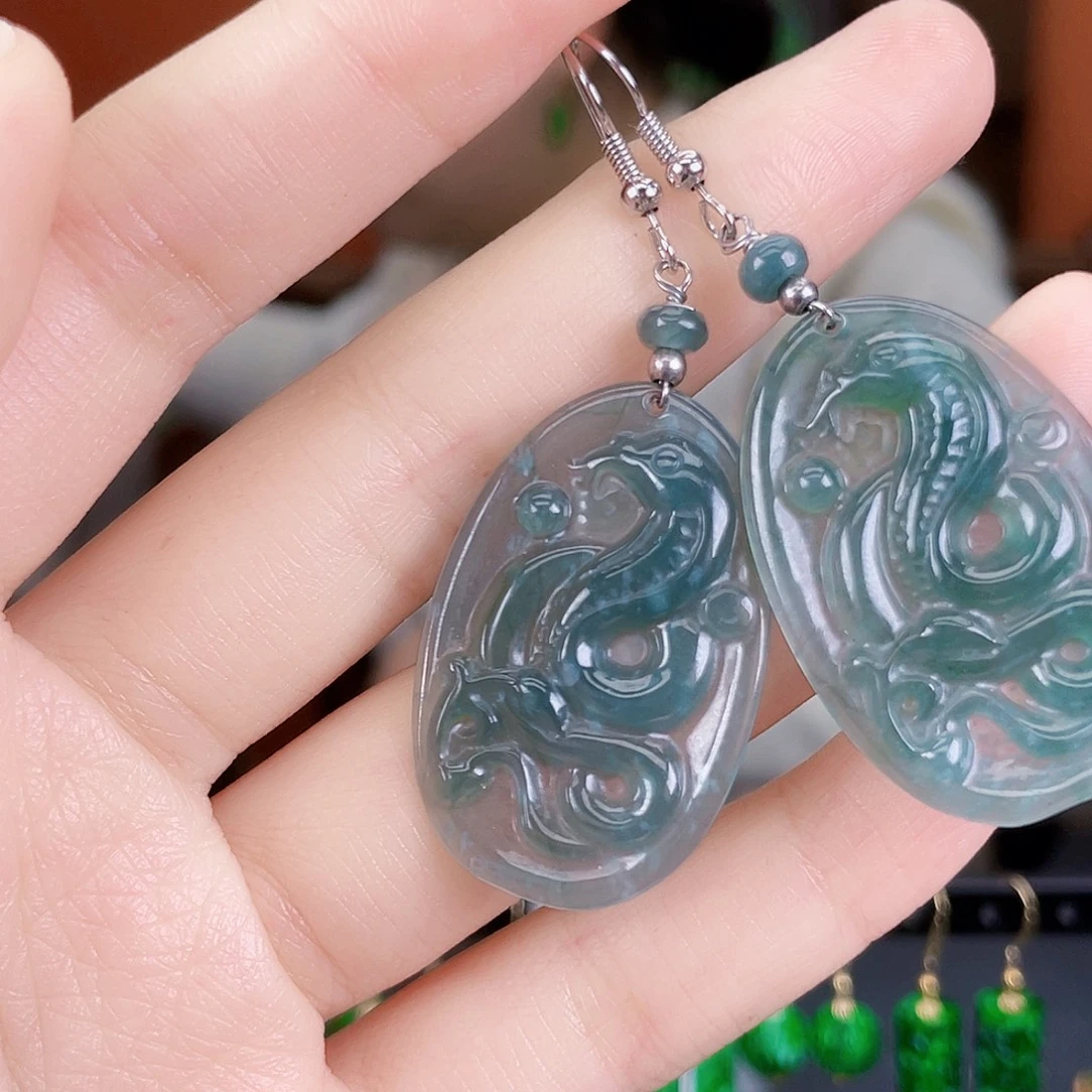 翡翠未镶嵌耳饰饰品