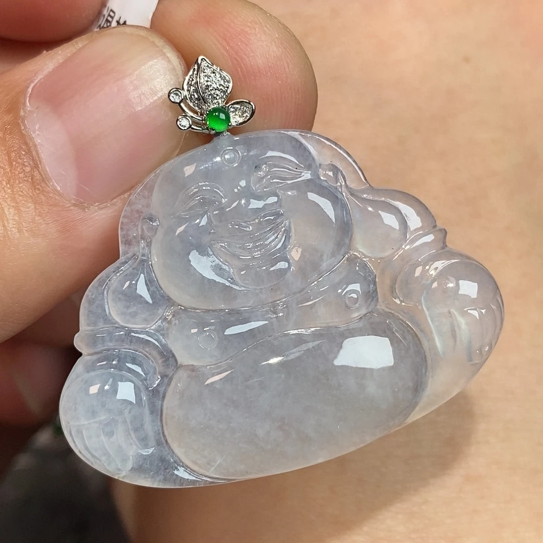 翡翠颈饰18K金镶嵌佛公