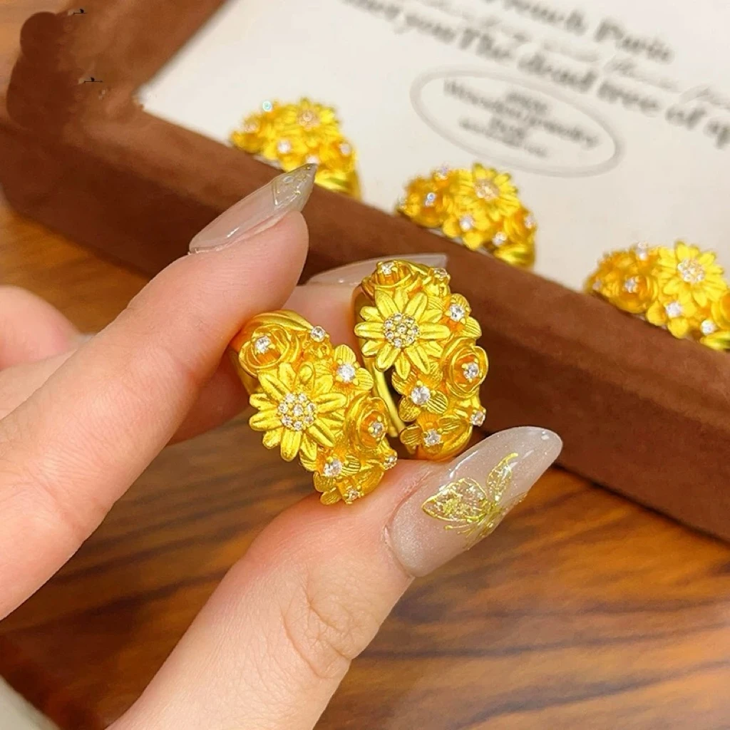 合成锆石戒指 司风同款繁花锦簇戒指轻奢气质复古指环Z-29