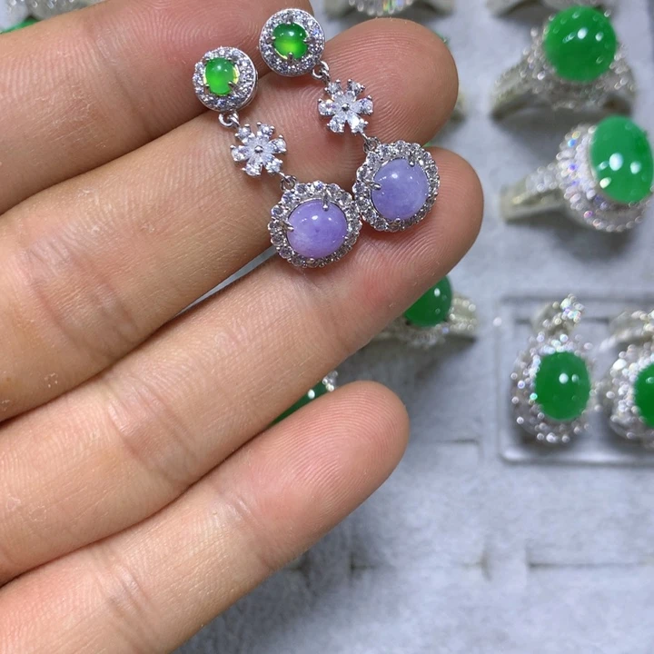 翡翠未镶嵌戒指翡翠耳坠
