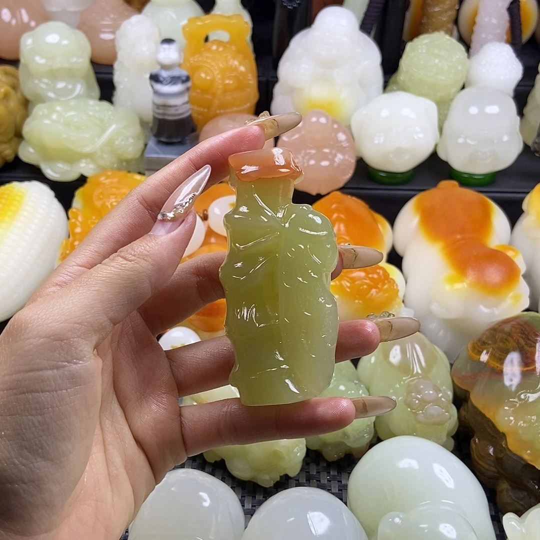 无花朵原石雕刻把件
