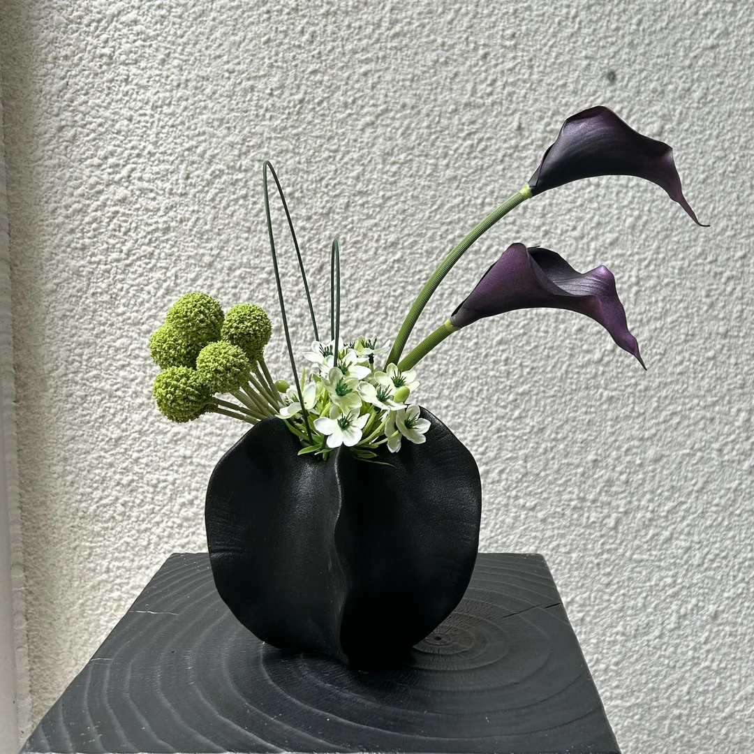 【柿吉】 绿桃灵韵粉荔手扎花束陶瓷花瓶套装茶几桌面卫生间摆件