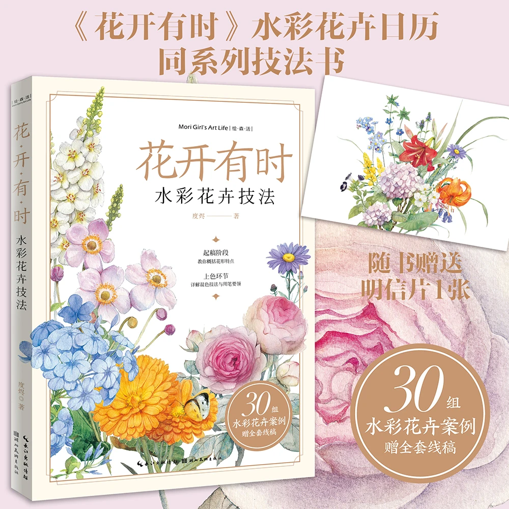 花开有时:水彩花卉技法 水彩零基础爱好者、绘画入门者、花卉爱好者
