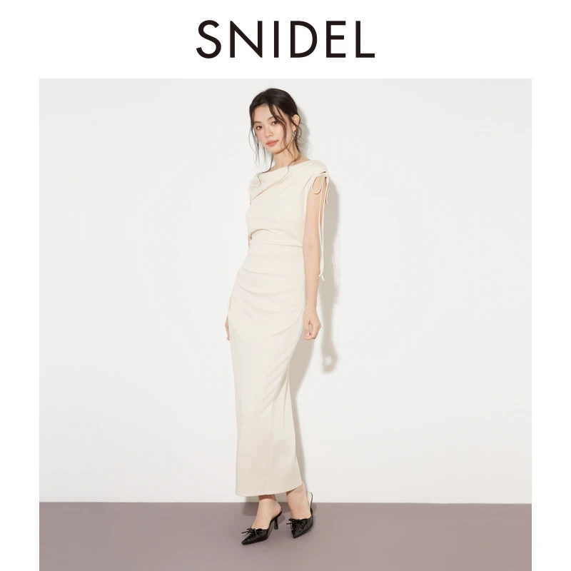 SNIDEL2025早秋新品日系优雅气质无袖针织连衣裙SWCO254194