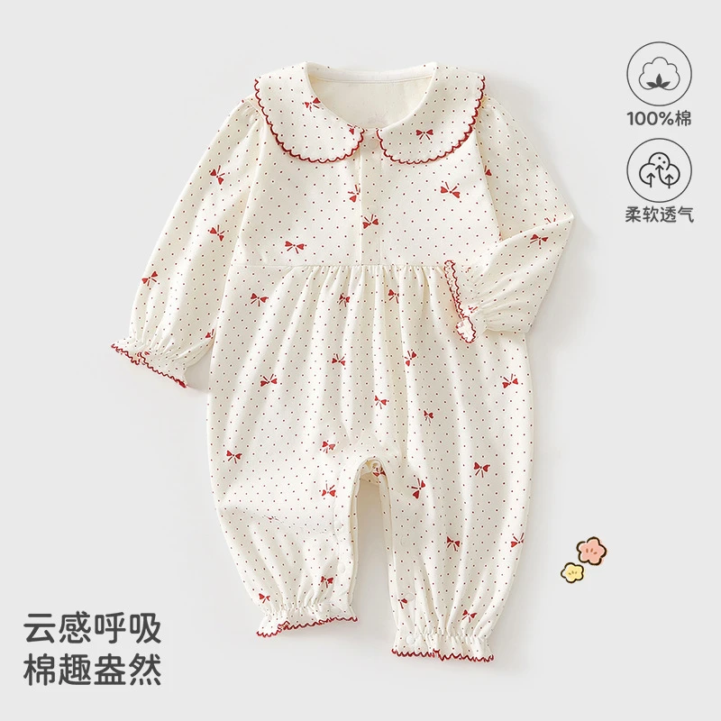 婴幼儿春秋季连体衣宝宝儿童a类全棉可爱连体衣长袖套头宝宝哈衣