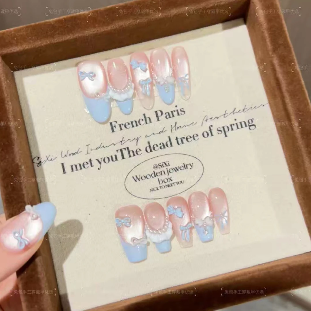 【大耳狗之梦】2025时尚清新纯欲高级感成品美甲穿戴式手工穿戴甲