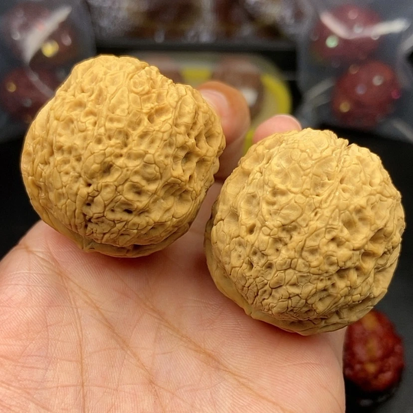 【闪购商品】把件文玩核桃荷***弹42尺牡丹绣球57.8克