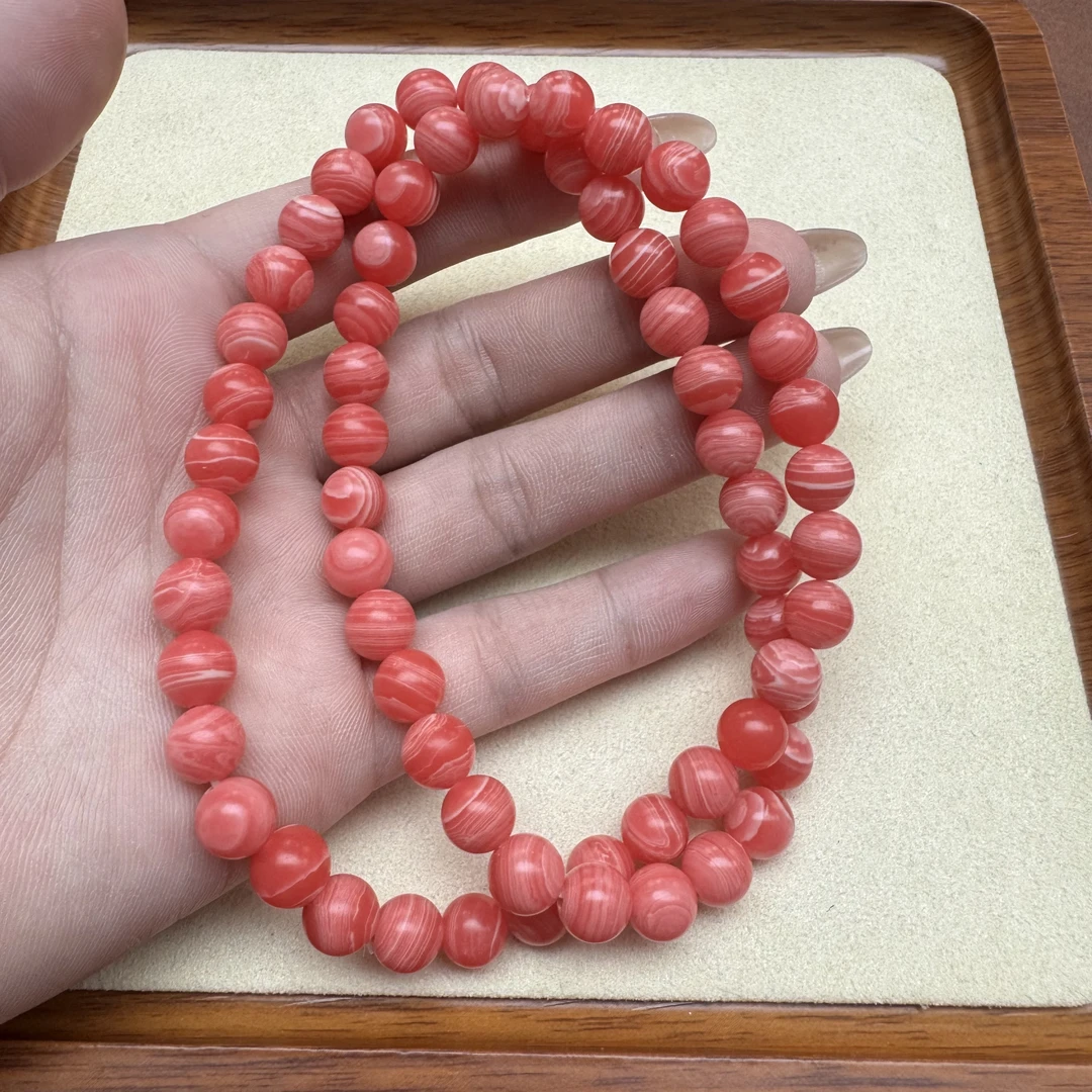 非金属珐琅项链 红五花 圆珠0.8mi多圈 Z30