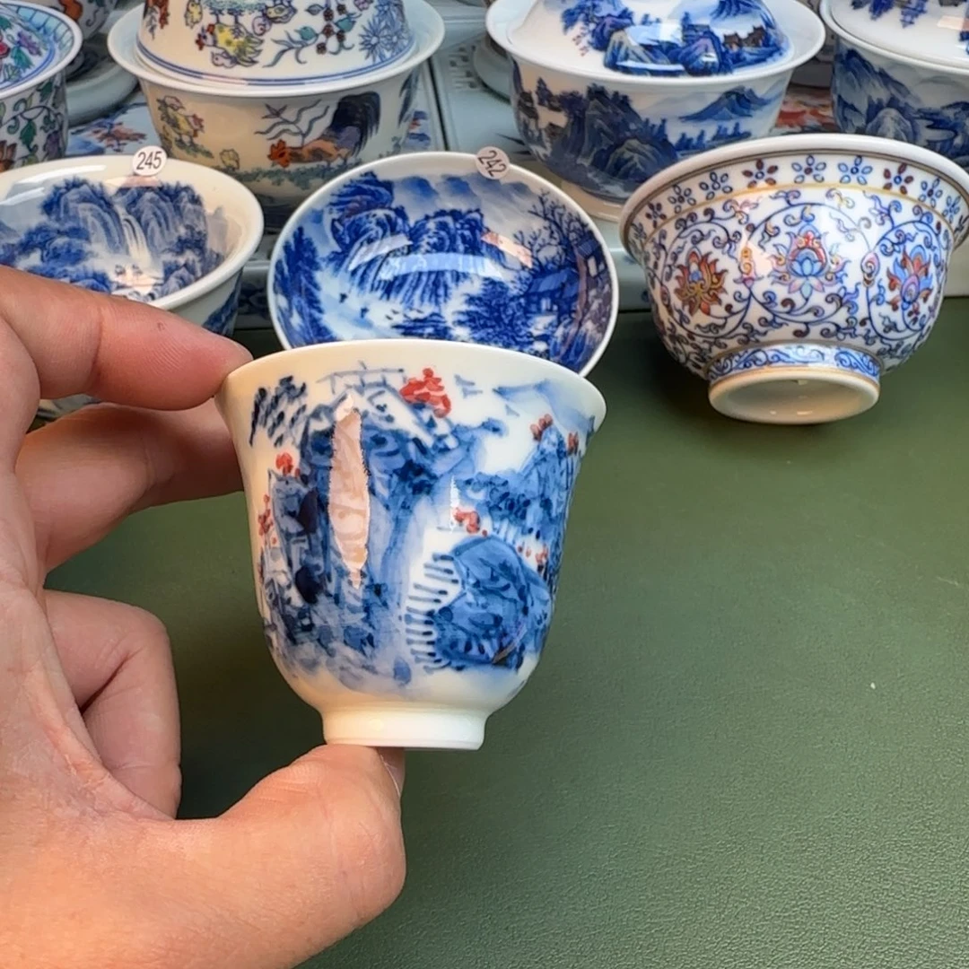 纯手工纯手绘茶具石头274