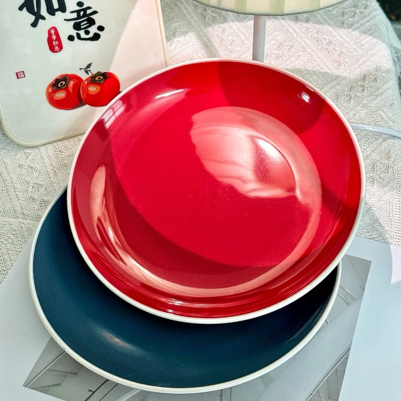 欧式简约设计8英寸陶瓷菜盘平盘点心盘家用盘子 默认微瑕轻奢