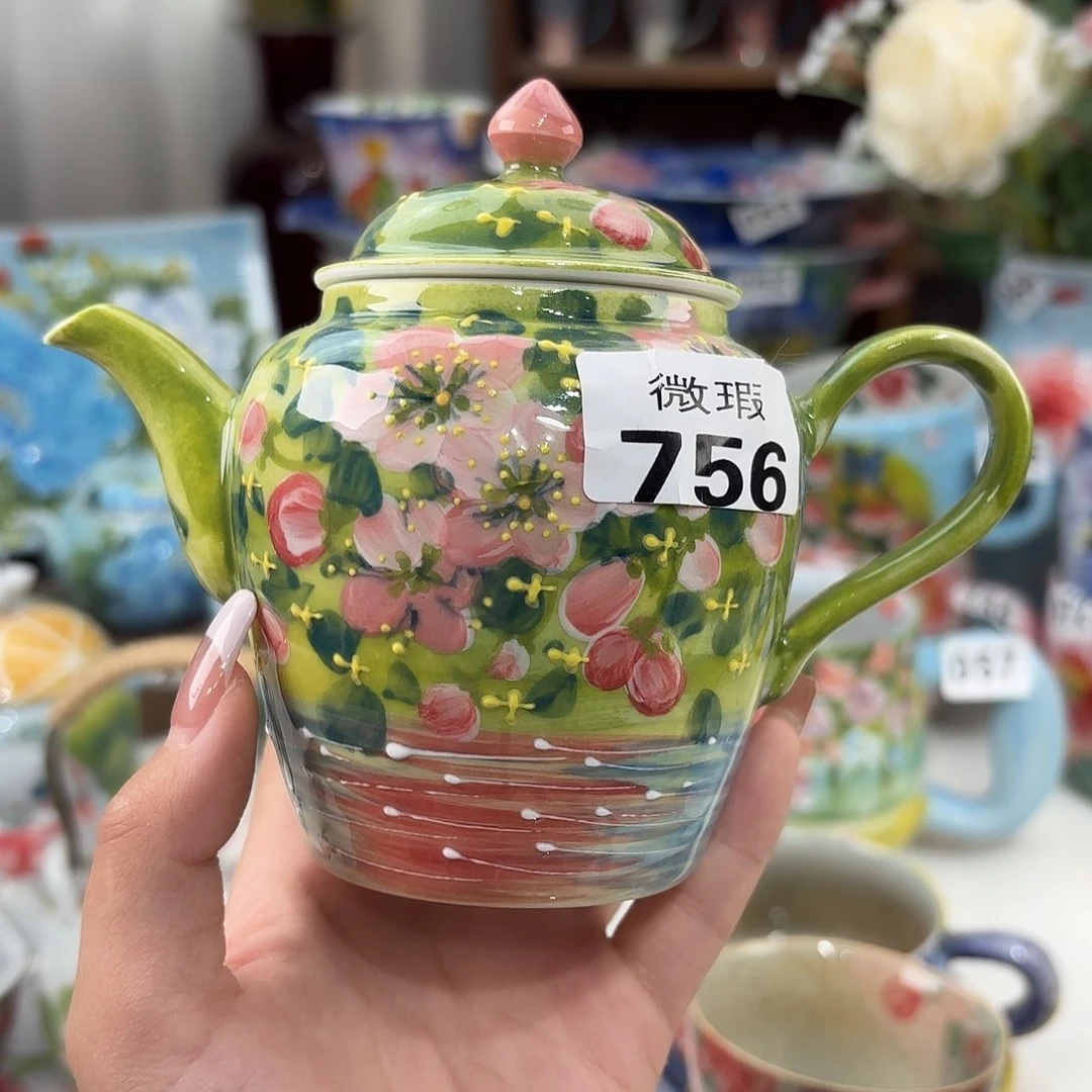 瓷片仅***叶景德镇手绘高温釉下彩陶瓷茶具