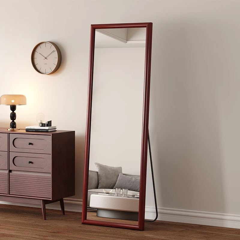 实木镜子全身镜落地镜家用卧室内女生穿衣镜可挂可立服装店试衣镜