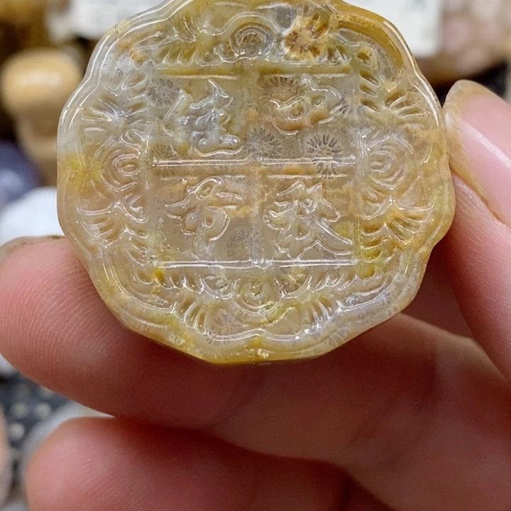 颈饰未镶嵌硅化珊瑚（珊瑚玉）没打孔